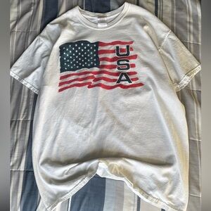 White USA men’s t shirt, heavyweight oversized cotton, excellent condition fully